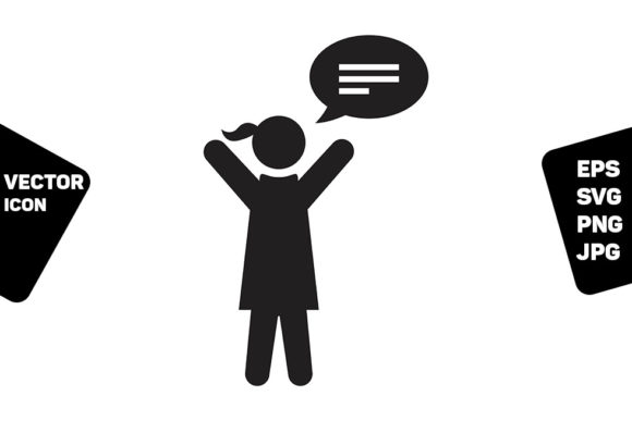 Exploring the Versatility of Speech Icon Vector Female Person Profile