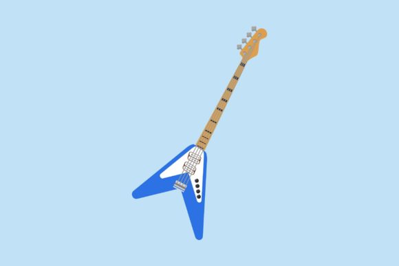 Flat Icon - Electric Guitar: A Versatile Design Asset