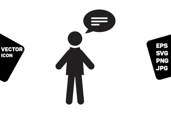 Speech Bubble Icon Vector Male Person: Enhancing Communication and Design