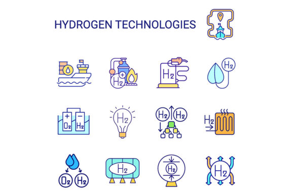Unlocking the Potential of Hydrogen Technologies RGB Color Icons